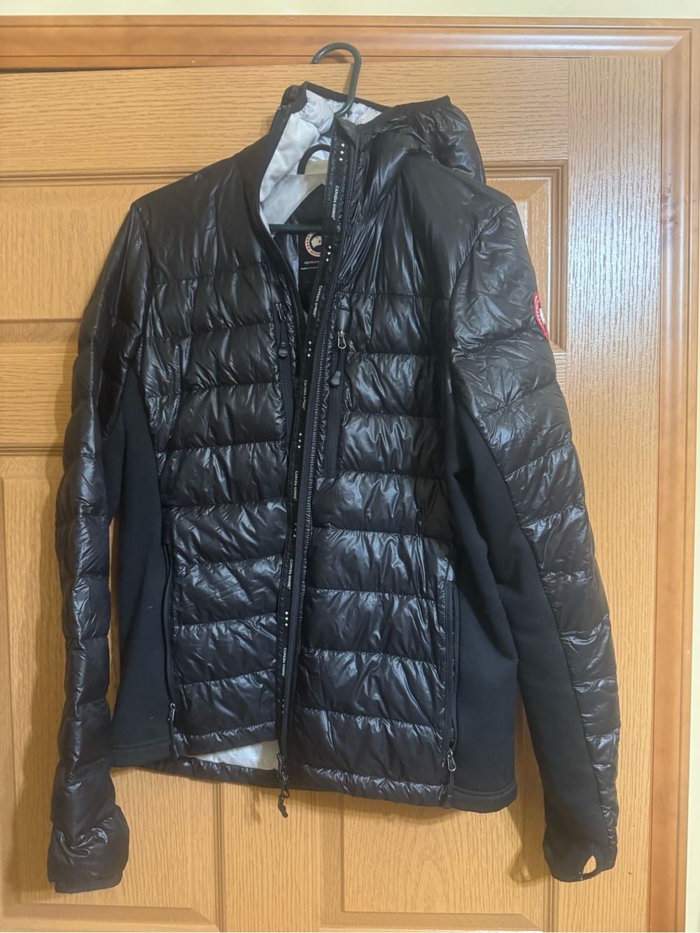 Canada Goose Black Quilted Hybridge LITE Hooded Puffer Jacket